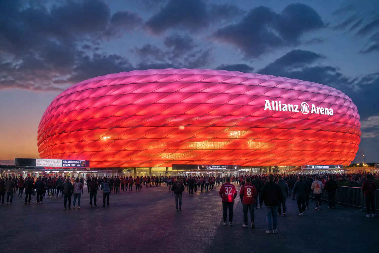 Allianz Arena München Außenansicht und Atmosphäre