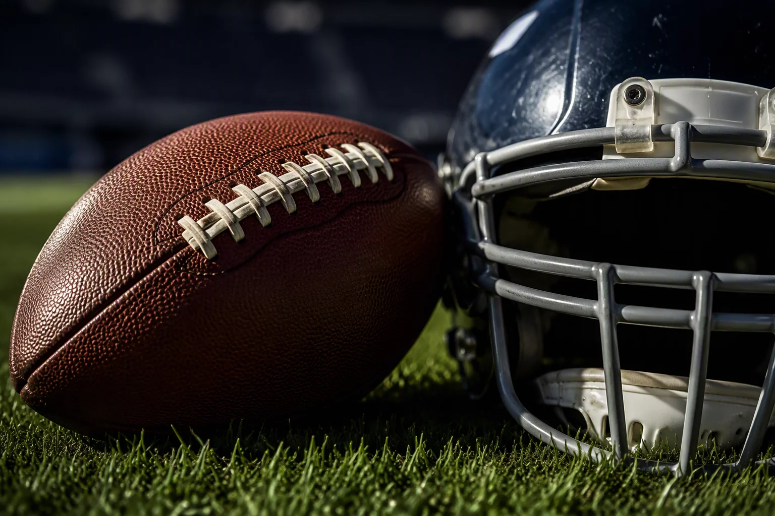 Official American football ball and equipment