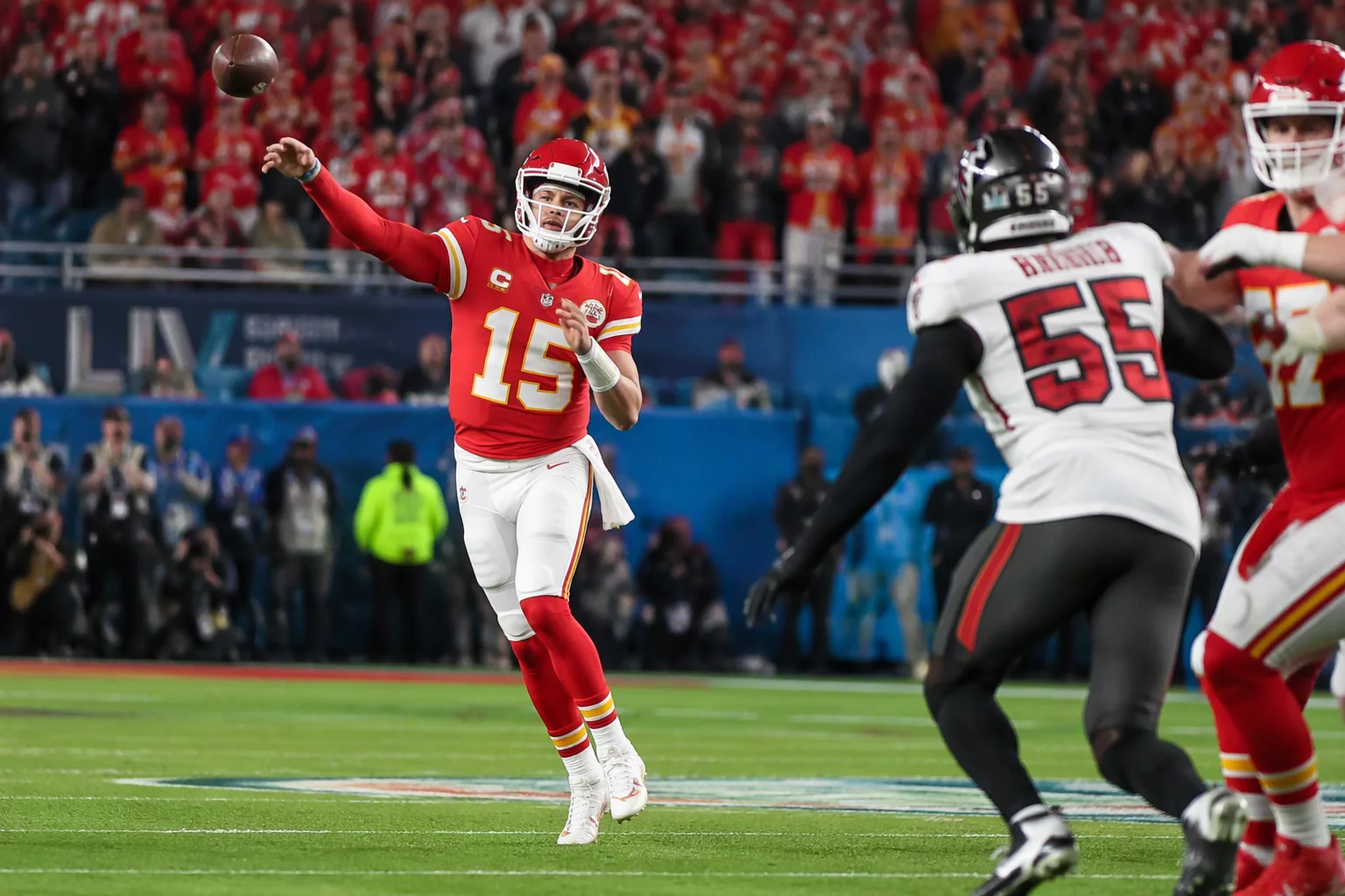 High-energy football game action